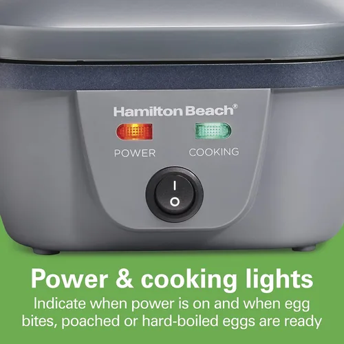 Miniatura 7 de Hamilton Beach Olla eléctrica 6 en 1 para huevos duros, máquina para picaduras de huevos estilo Sous Vide y cazador escalfador, sartén antiadherente