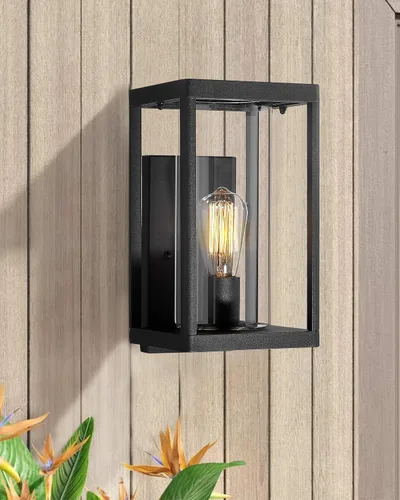 Miniatura 3 de Beionxii Luz de Pared al Aire Libre del Atardecer al Amanecer, Apliques de Pared Exterior Modernos para Porche, Lámpara de Porche, Aluminio Negro 2