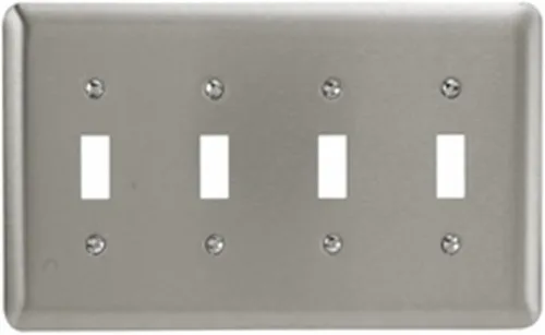 Miniatura 4 de Amerelle Devon Round Corner Single Rocker/Single Duplex Placa de pared de acero en níquel cepillado
