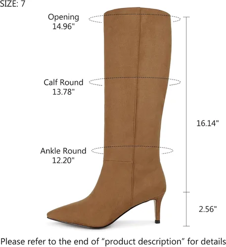 Miniatura 58 de wetkiss Botas altas hasta la rodilla para mujer, con tacón de gatito y diseño de punta puntiaguda, clásicas y sexys