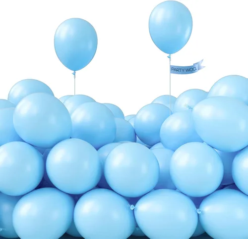 Miniatura 8 de PartyWoo Globos blancos, 120 globos de 5 pulgadas y azul claro, 120 unidades de 5 pulgadas