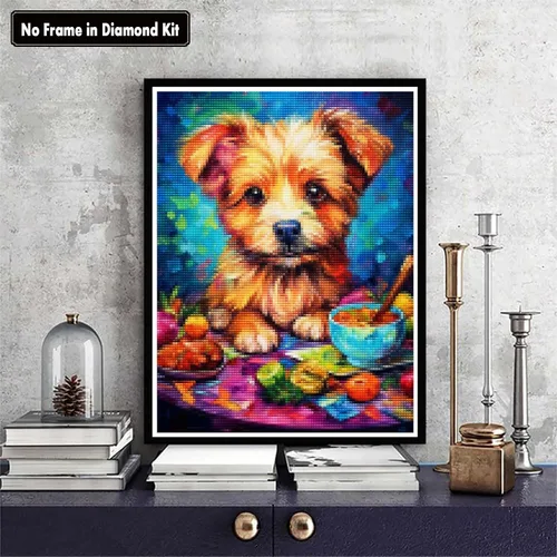 Miniatura 2 de Zariocy Kits de arte de diamantes 5D para adultos, cachorros, pintura de diamantes de bricolaje, arte redondo de perforación completa, pinturas