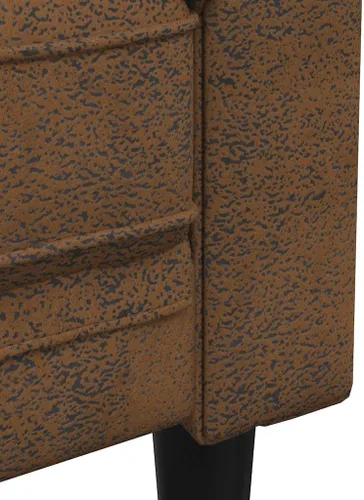Miniatura 5 de vidaXL Sofá Chesterfield de 3 plazas, sofá tapizado con brazos enrollados, sofá Chesterfield, sofá para sala de estar, estilo moderno, tela marrón