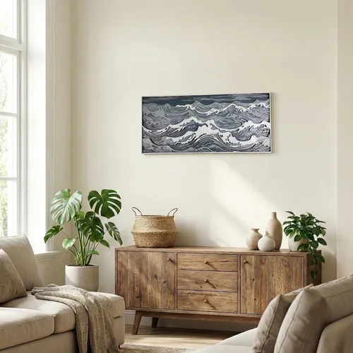 Miniatura 2 de NEODECO Decoración de pared de ondas de madera paramétrica, escultura de pared de madera 3D, arte de pared de madera de olas en el océano