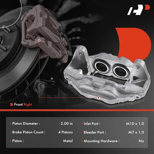 Miniatura 2 de A-Premium Conjunto de Pinza de Freno de Disco Compatible con Modelos Selectos de Toyota - Sequoia 2008-2015, Tundra 2007-2015 - Lado Delantero