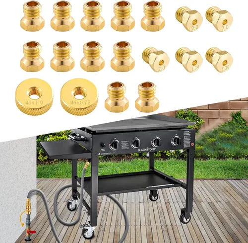 Miniatura 6 de Kit de conversión de boquillas de orificios de gas natural, kit de conversión de propano a gas natural, compatible con parrillas Blackstone de 28