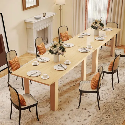 Miniatura 7 de Miereirl Mesa de comedor extensible de 59 a 77 pulgadas para 6 a 8, mesa de cocina rectangular que ahorra espacio con extensión fácil de sacar