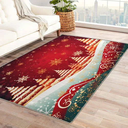 Miniatura 44 de Alfombra de oso de 2 x 3 pies, alfombra de Navidad para entrada, sala de estar, dormitorio, alfombra de animales salvajes, decoración de habitación