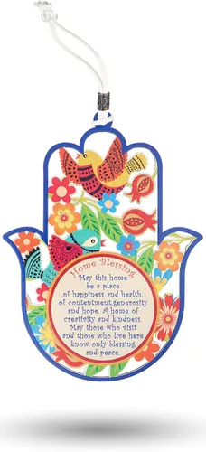 Miniatura 7 de A&S Mezuzot Hamsa - Amuleto de protección contra el mal de ojo para decoración de pared, amuleto de buena suerte para el hogar/negocios en azul