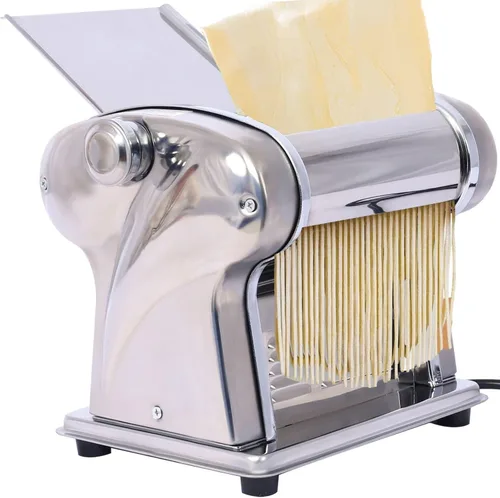 Miniatura 8 de Máquina eléctrica de pasta, máquina de rodillos de acero inoxidable, 2 cuchillas para fideos redondos delgados de 0.059 in y planos de 0.157 in