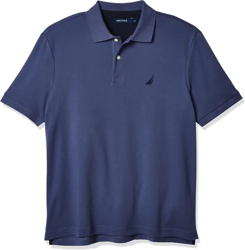 Nautica - Camiseta tipo polo de manga corta para hombre, diseño de algodón suave y color liso, con ajuste clásico