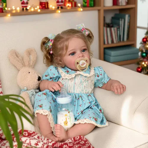 Miniatura 3 de JIZHI Muñecas de Bebé Reborn Realistas - Muñecas de Bebé Recién Nacido Realistas de 18 Pulgadas Niña Rubia Hechas a Mano Muñecas de Niños Pequeños