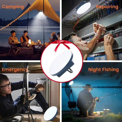 Miniatura 6 de Paquete de 2 luces de campamento de 12000 mAh, luz de tienda de campaña de 42 W, linterna portátil, linterna LED para campamento, luces de toldo al