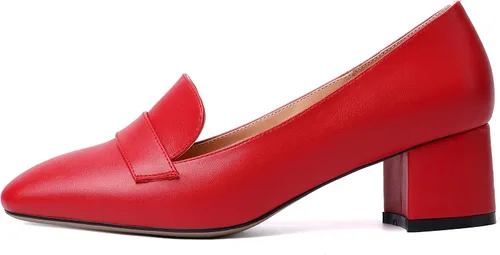 Miniatura 2 de MODENCOCO Mocasines de tacón bajo grueso para mujer, cómodos, informales, de 2 pulgadas