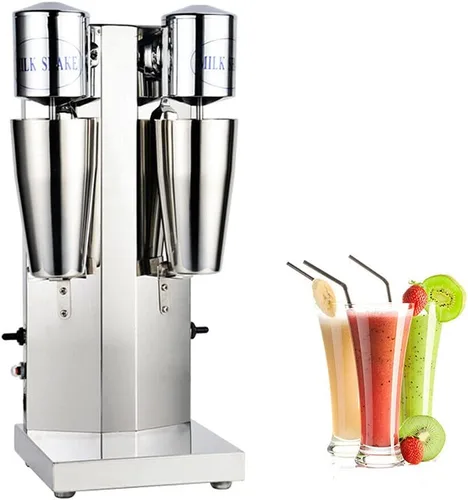 Miniatura 9 de Batidora, mezclador eléctrico comercial, mezclador de bebidas de doble cabezal de 180 W, mezclador de jugo de bebida de té de acero inoxidable con 2