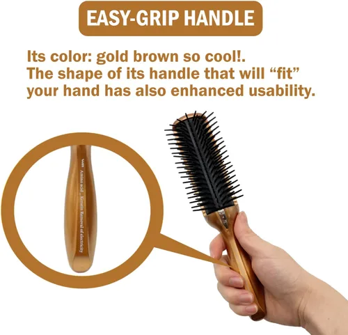 Miniatura 7 de Cepillo secador de pelo antiestático, cepillo alisador de pelo de viaje para mujeres y hombres, cepillo desenredante de secado con cerdas de acero