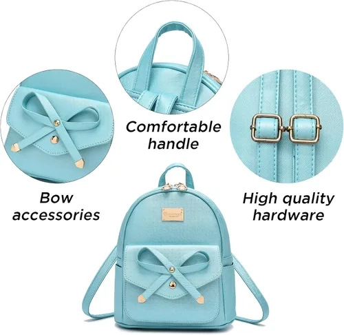 Miniatura 5 de Bonita mochila de piel con lazo para mujer
