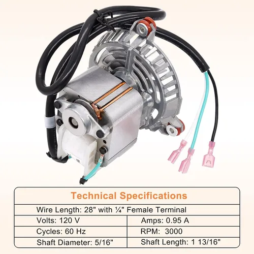 Miniatura 2 de Criditpid Repuesto 3-21-08639 Motor de soplador de combustión para Harman Accentra Insert, P35i, PF120 Estufas de Pellets, con aspas de ventilador