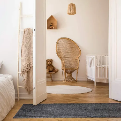 Miniatura 2 de Nuanchu A Roll - Tapete grande semiacabado a rayas, impermeable, con forro de goma, para interiores y exteriores, para clima húmedo, rascador de Gris