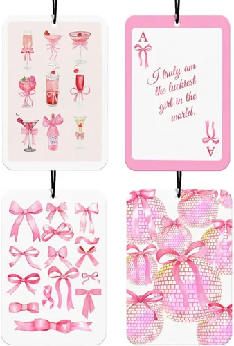 Miniatura 7 de Black Bows - Ambientador occidental para automóvil, 4 piezas, Let's Go Girls Cowgirls Western accesorios para colgar para automóvil, decoración