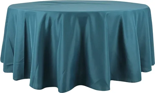 Miniatura 5 de BalsaCircle – Mantel redondo para bodas, de poliéster, 108 pulgadas, Manzana Verde (Apple Green)