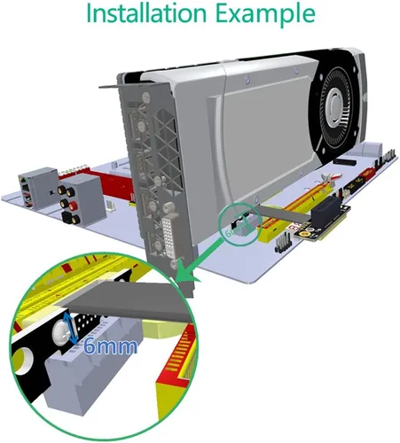 Miniatura 6 de HLT Cable de extensión PCI-e PCI Express 36PIN 1X de alta calidad (dirección vertical dual de 90 grados)