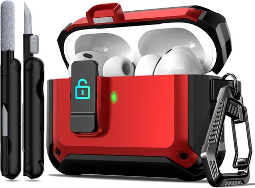 Miniatura 76 de R-fun - Funda para audífonos compatible con AirPods de 4.ª generación 2024, cubierta protectora de expulsión automática a prueba de caídas, puerto
