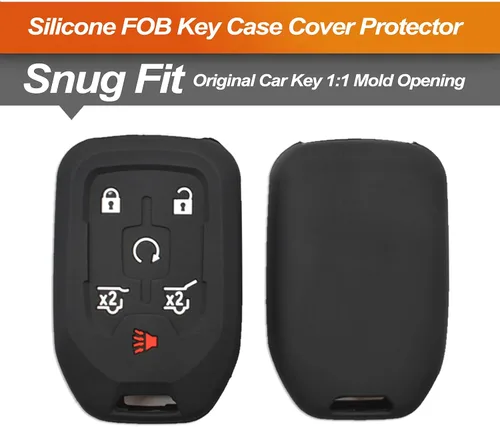 Miniatura 3 de Funda de silicona para llavero para Chevy Chevrolet Tahoe Suburban 3500 HD GMC Terrain Yukon XL 1500 GM Smart 6 botones Accesorios para automóvil