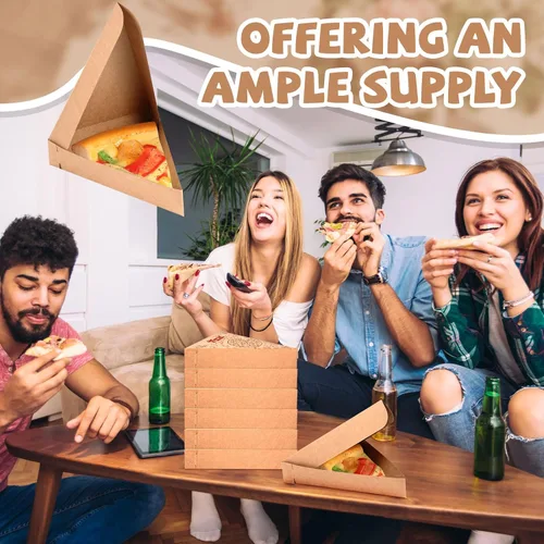 Miniatura 5 de Teenyyou 36 cajas de pizza desechables individuales para rebanadas de pizza de 9.65 x 7.28 x 1.77 pulgadas, soporte individual para suministros