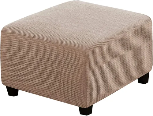 Miniatura 36 de H.VERSAILTEX Funda otomana rectangular de 29 a 34 pies para reposapiés, fundas protectoras para reposapiés, con tela jacquard elástica, gruesa