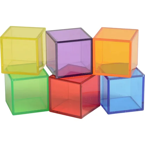 Miniatura 4 de Constructive Playthings Bloques de construcción de cubos translúcidos (juego de 54 piezas)