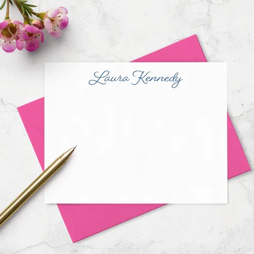 Miniatura 2 de Juego de tarjetas y sobres personalizados con nombre en letra cursiva para mujeres, personalizado con nombre en letra cursiva, elija