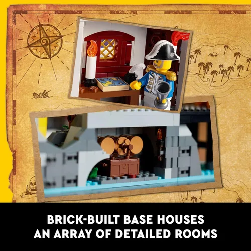 Miniatura 4 de LEGO Icons Eldorado - Kit de construcción de fortaleza, regalo pirata, incluye barco pirata y 8 minifiguras, idea de regalo nostálgica para adultos