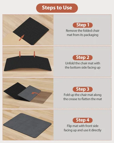 Miniatura 7 de Blvornl Tapete para silla de oficina para suelo de madera dura y alfombra de pelo bajo, superficie de pana de 47 x 60 pulgadas, tapete protector