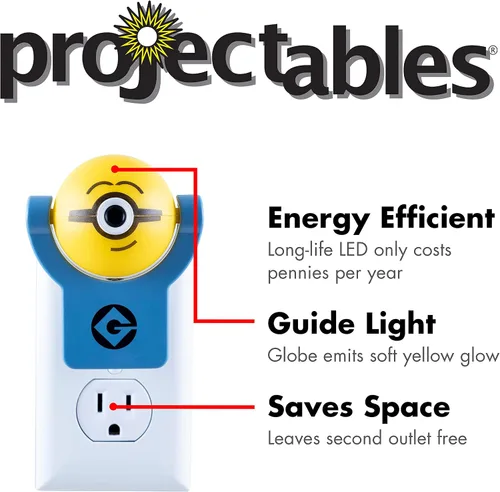 Miniatura 4 de Projectables Minions Despicable Me - Lámpara de noche enchufable, para niños, Edición de coleccionista, Sensor de luz, proyecta imagen en techo