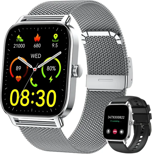 Reloj inteligente para hombres y mujeres, rastreador de ejercicio: haz respuesta llamada, relojes digitales para hombre, impermeable, podómetro,
