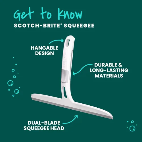 Miniatura 3 de Scotch-Brite Escobilla de doble cuchilla, 4 unidades Seguro en espejos, puertas de ducha de vidrio, ventanas