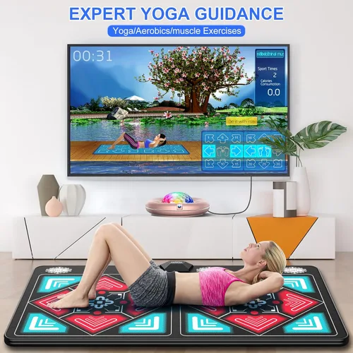Miniatura 4 de Alfombrilla de baile para niños y adultos, plataforma de baile electrónica inalámbrica antideslizante para TV, sin arrugas, suave y acogedora