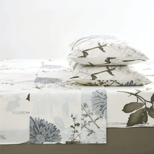 Miniatura 2 de Wake In Cloud - Sábanas florales, 100% algodón, juego de sábanas de 4 piezas, ropa de cama estética vintage con diseño botánico de flores shabby