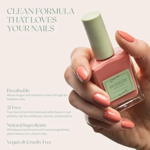 Miniatura 3 de Esmalte de uñas transpirable de alta calidad de larga duración (coral tostado) - Vegano y libre de toxinas