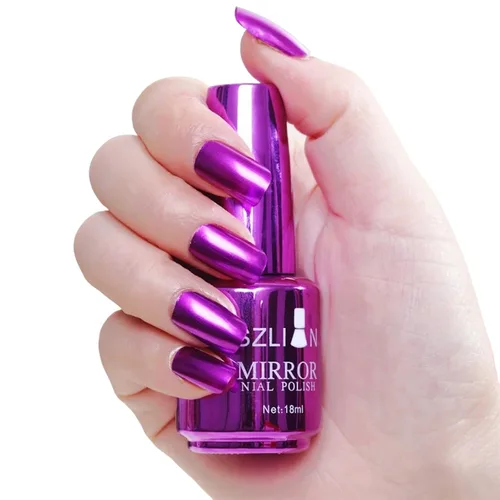 Miniatura 11 de KYDA Esmalte de uñas de espejo plateado de 0.6 fl oz, esmalte de espejo brillante brillante para arte de uñas, arte de uñas de efecto metálico