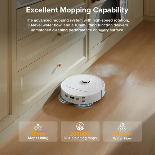 Miniatura 4 de roborock Qrevo Series Robot Aspirador y trapeador, succión de 8000 Pa, mejorado de Qrevo S, cepillo antienredos, prevención inteligente de White01