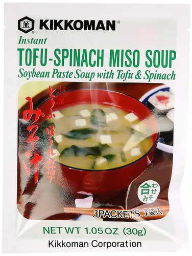 Kikkoman Sopa instantánea, tofu y miso de espinacas, 1.05 onzas