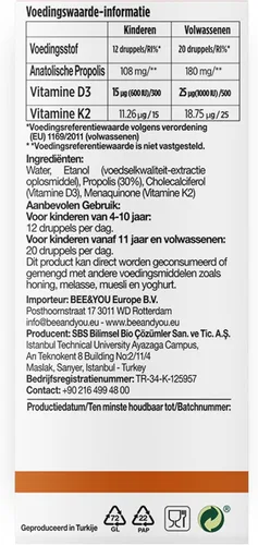 Miniatura 6 de BEE and You Extracto de propóleo 100% natural Vitamina D3 K2 de alta potencia, suplemento de apoyo inmunológico, antioxidantes, desintoxicación