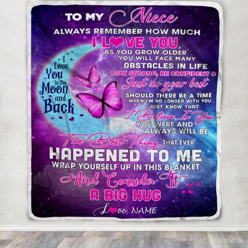 Miniatura 3 de Manta personalizada con texto en inglés «To My Niece», de Aunt Auntie Uncle Always Remember How Much I Love You Moon Butterfly Birthday Christmas