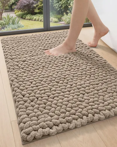 Miniatura 27 de DEXI Alfombrillas de baño para el baño 16x24, alfombra de baño antideslizante lavable, alfombrilla de baño de chenilla gruesa y suave absorbente