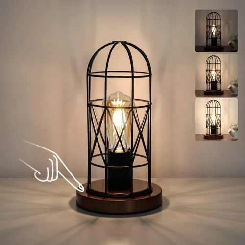 Miniatura 9 de Lámpara de mesa con control táctil para espacios pequeños, mesita de noche regulable de 3 vías y lámpara de noche para dormitorio y sala de estar