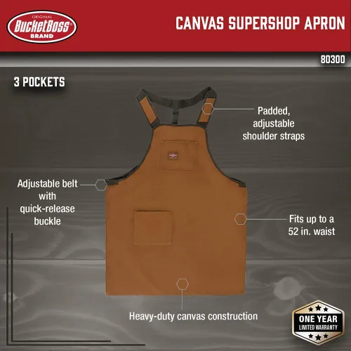 Miniatura 2 de Bucket Boss Bolsa de herramientas ajustable para hombre, marrón, 1 paquete de EE. UU