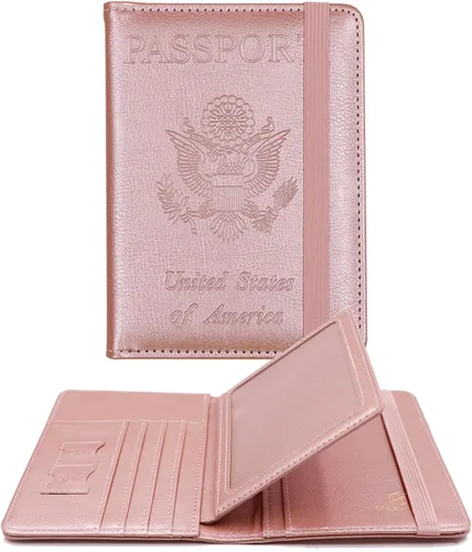 Miniatura 51 de Melsbrinna - Funda para pasaporte, ranuras para tarjetas, bonita funda para pasaporte para mujeres/hombres, resistente al agua con bloqueo RFID