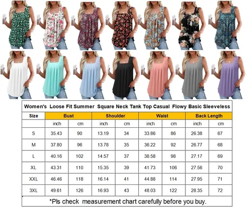 Miniatura 6 de BETTE BOUTIK Camisetas sin mangas plisadas para mujer, camisetas básicas de verano, tallas S-3XL